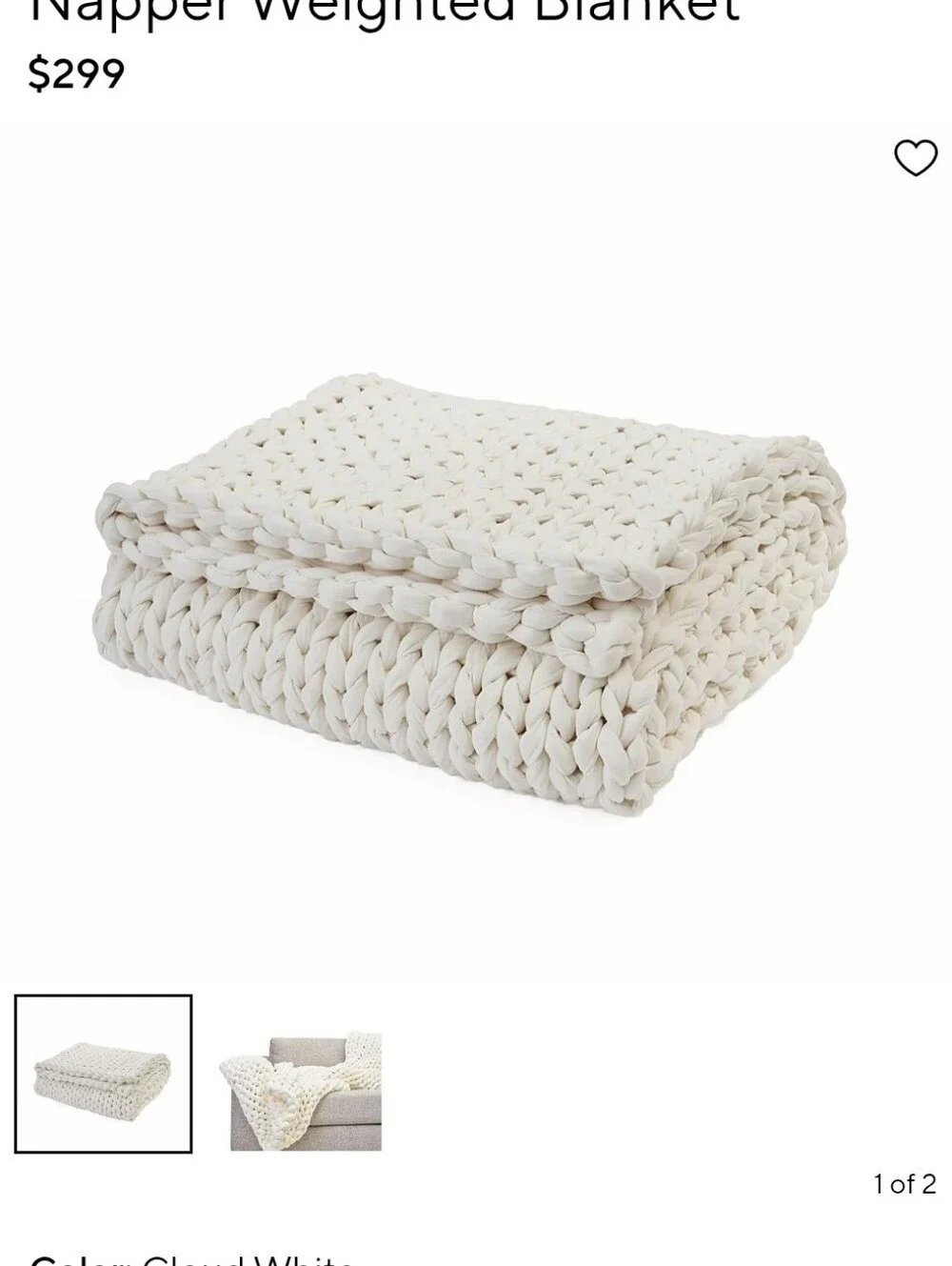 Pottery Barn Organic Cotton Weighted Blanket
